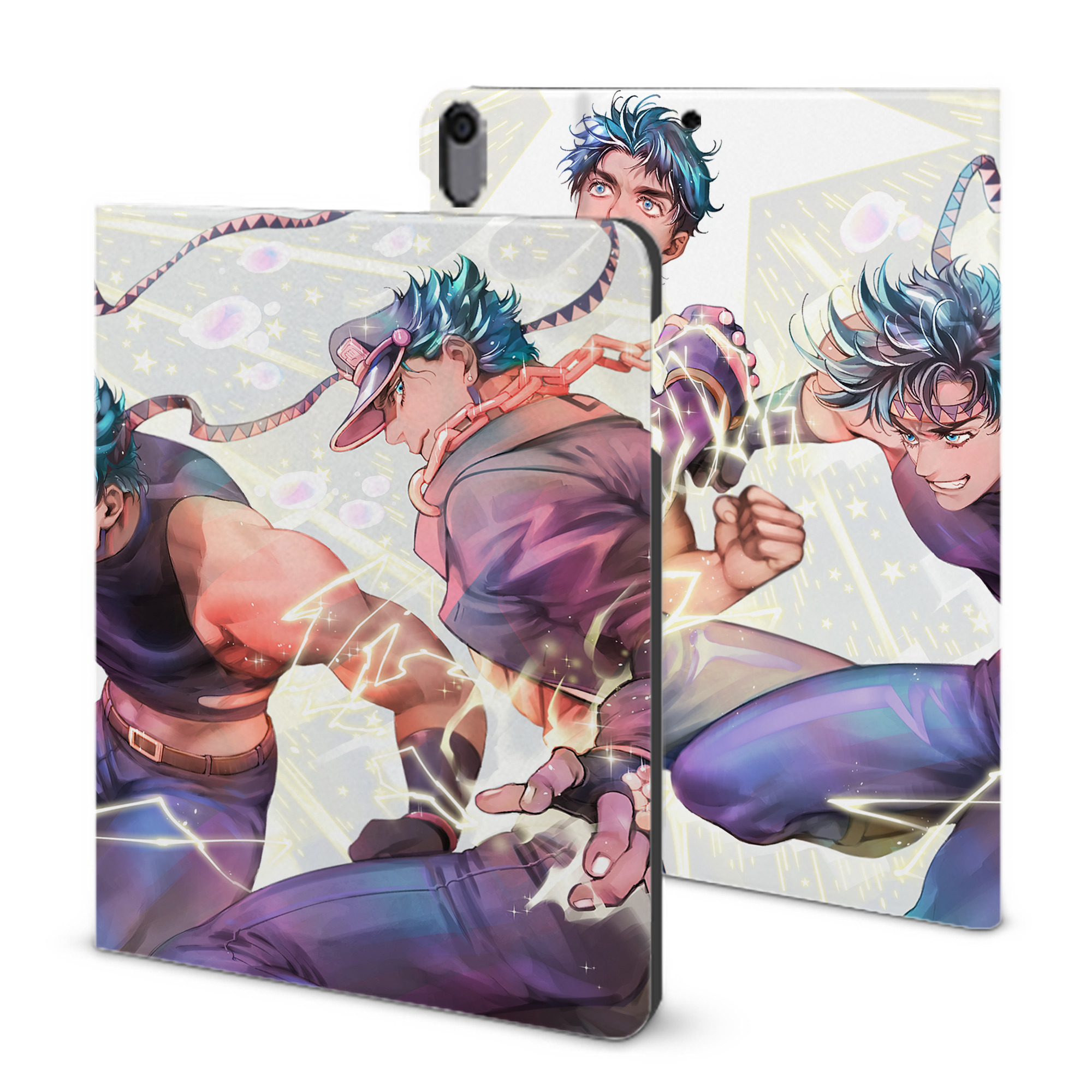 （画像用） ジョジョの奇妙な冒険 JoJo's Bizarre Adventure IPad ケース ブック型 PUレザー TPU 耐衝撃 軽量 薄型 ペン収納なし 全面保護 IPad 各モデル対応